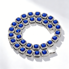 Square gemstone fully diamond-encrusted bracelet