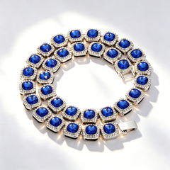 Square gemstone fully diamond-encrusted bracelet