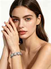 Diamond-encrusted square bracelet