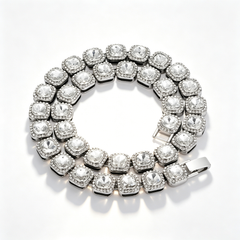 Diamond-encrusted square bracelet
