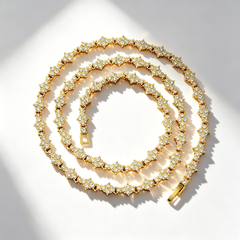 Cross-shaped fully diamond-encrusted necklace