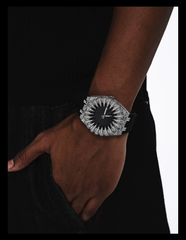 Cat paw diamond-encrusted watch