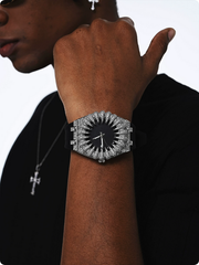 Cat paw diamond-encrusted watch