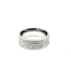 Five-row diamond ring
