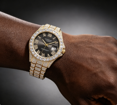 DJLLO Diamond Studded Gold Watch